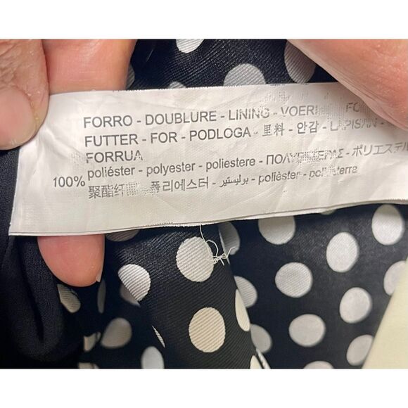 ZARA Dress Black With White Polka Dots, Neck Tie, Full Sleeves, Sz S - Picture 11 of 11